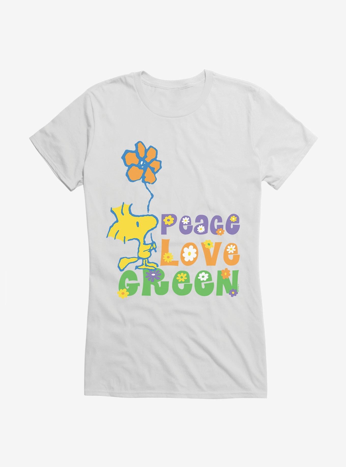 Peanuts Peace Love Green Girls Shirt T Shirt Everyday Wear