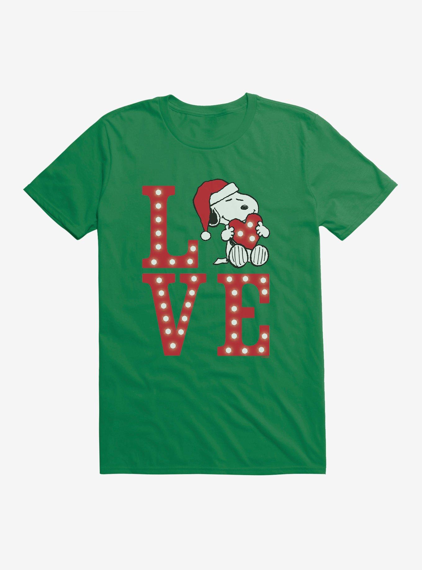 Peanuts Love Snoopy Santa Shirt T Shirt Clean Design