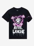 Avril Lavigne Pink Punk Skull Boyfriend Fit Girls T-Shirt | Premium Unisex T-Shirt, Trending Graphic Tee