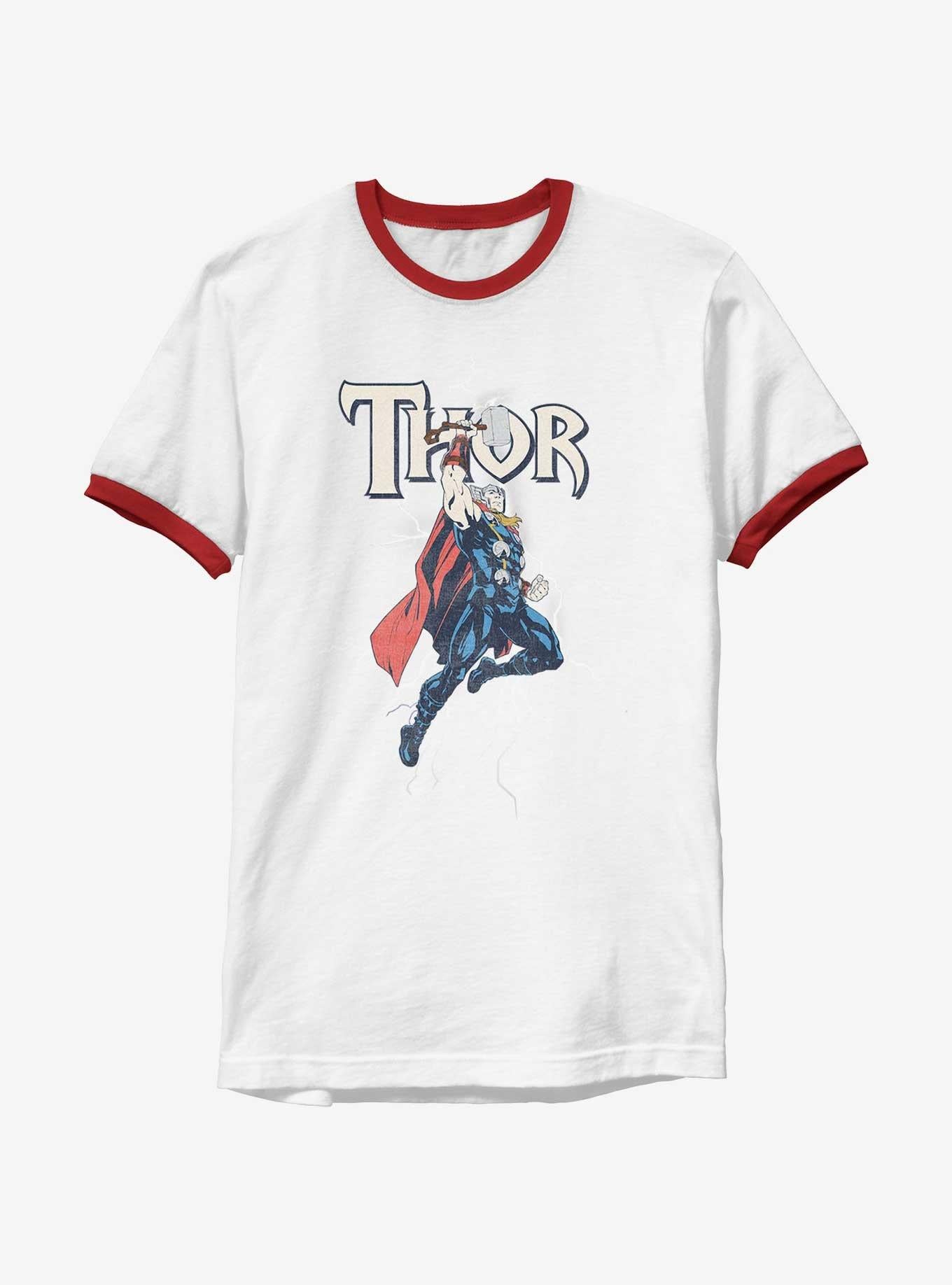 Marvel Thor Vintage Lightning Strike Thor Ringer T-Shirt
