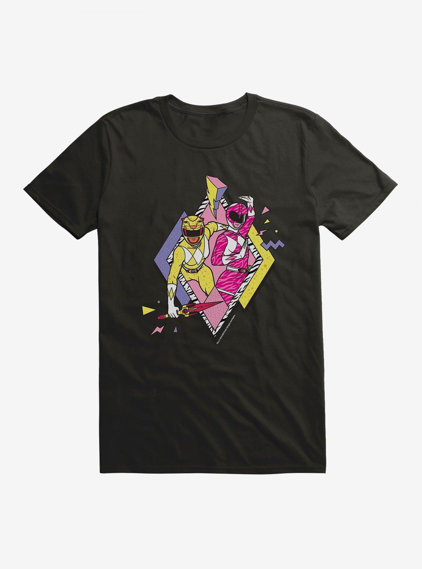 Mighty Morphin Power Rangers Pink Yellow Rangers Defense T-Shrt
