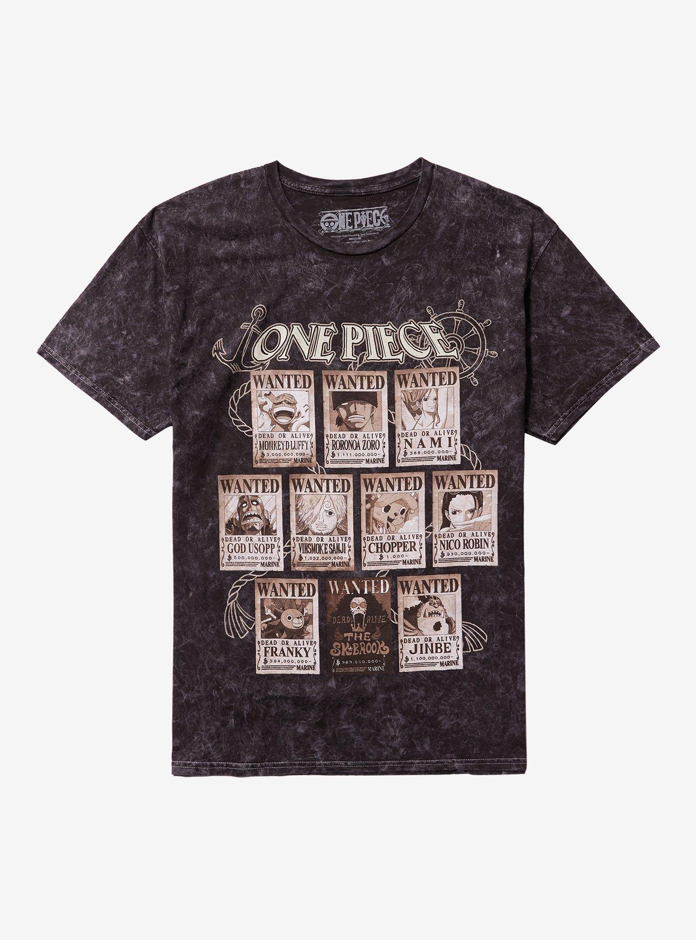 One Piece Wanted Posters Grid Dark Wash T-Shirt | Premium Unisex T-Shirt, Trending Graphic Tee