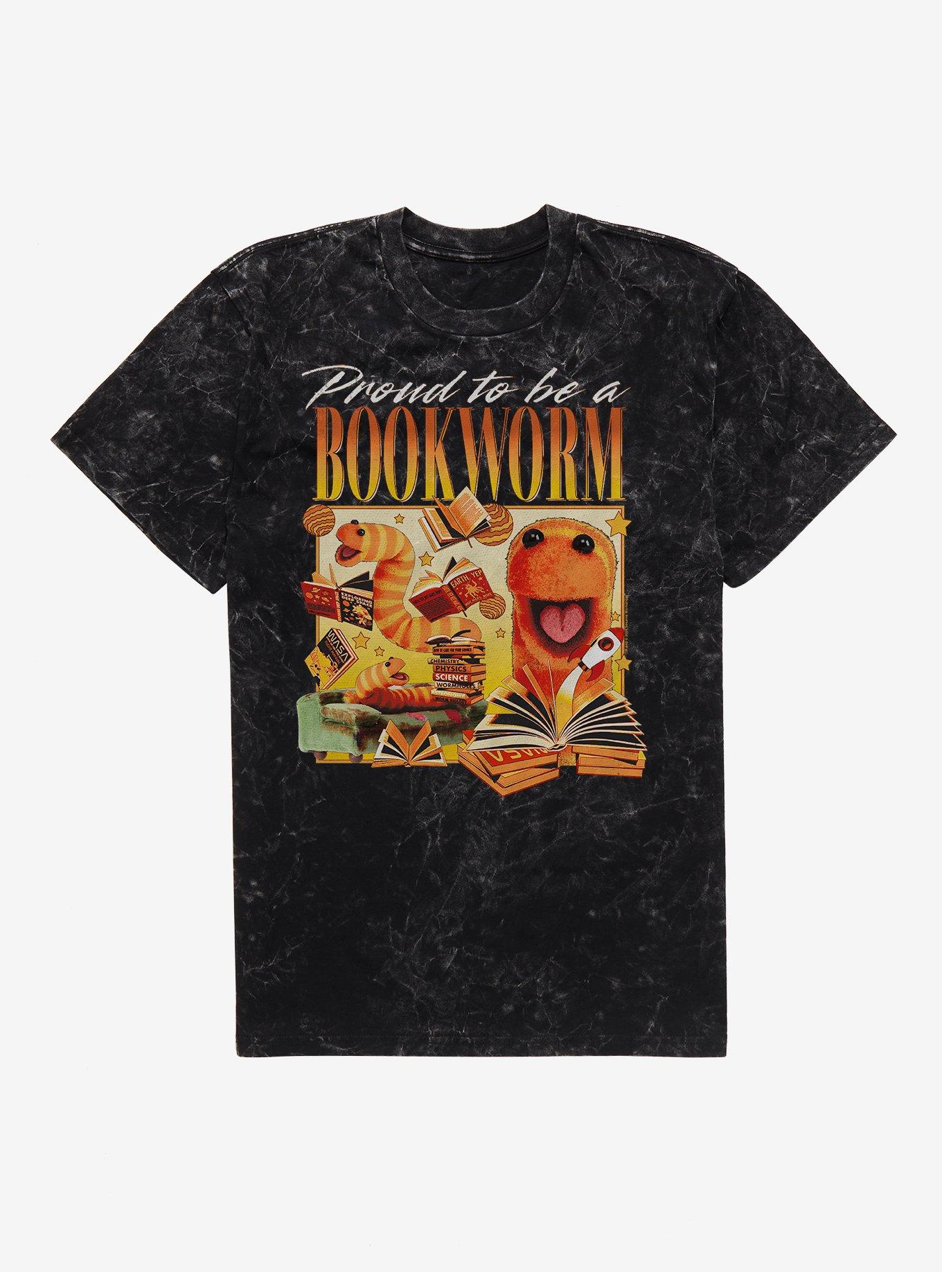 Sesame Street Slimey Proud To Be A Bookworm Mineral Wash T-Shirt | Premium Unisex T-Shirt, Trending Graphic Tee