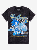 Sonic The Hedgehog World Champion Dark Wash Boyfriend Fit Girls T-Shirt | Premium Unisex T-Shirt, Trending Graphic Tee
