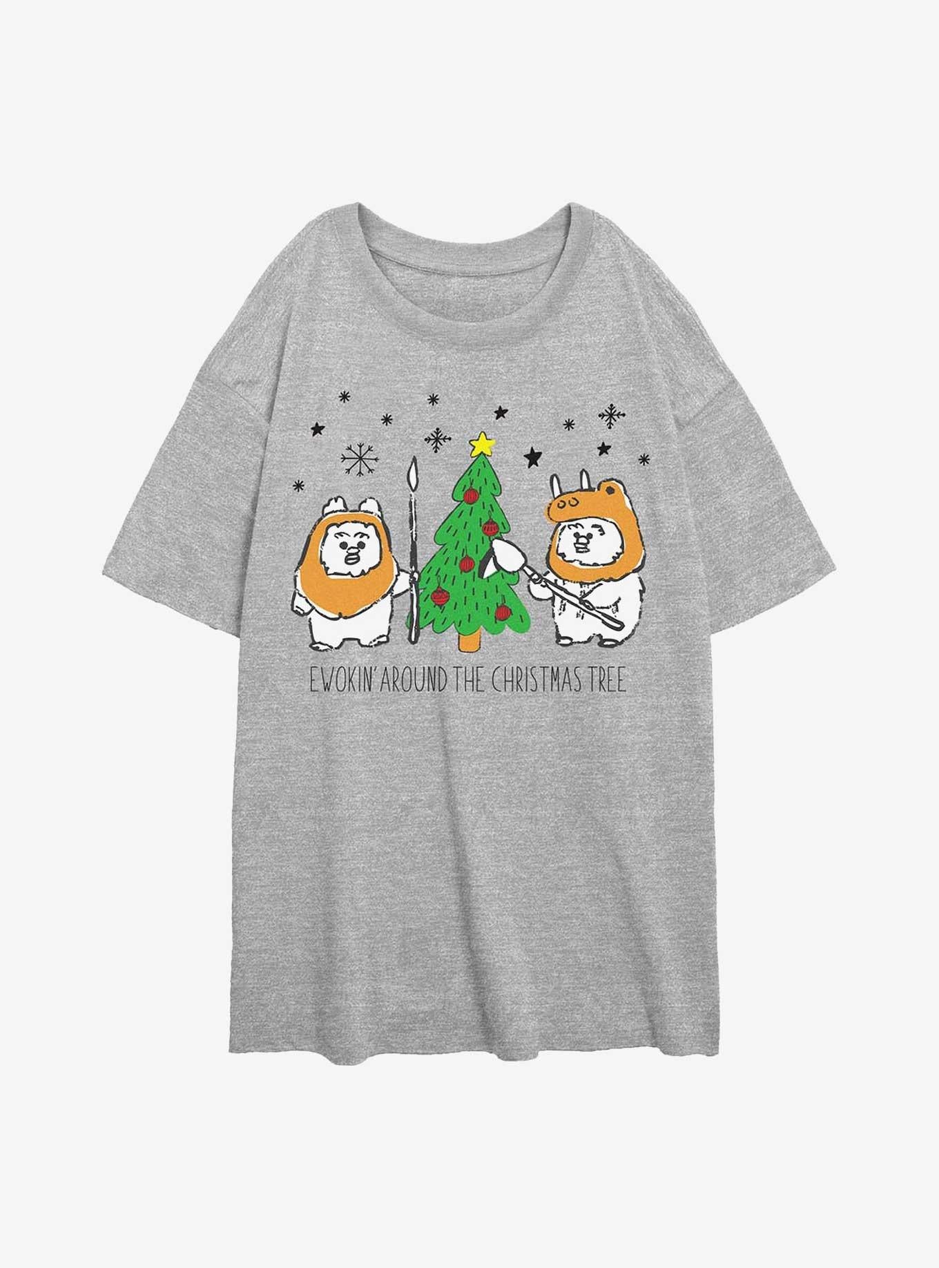 Star Wars Ewokin Around Xmas Tree Girls Oversized T-Shirt | Premium Unisex T-Shirt, Trending Graphic Tee