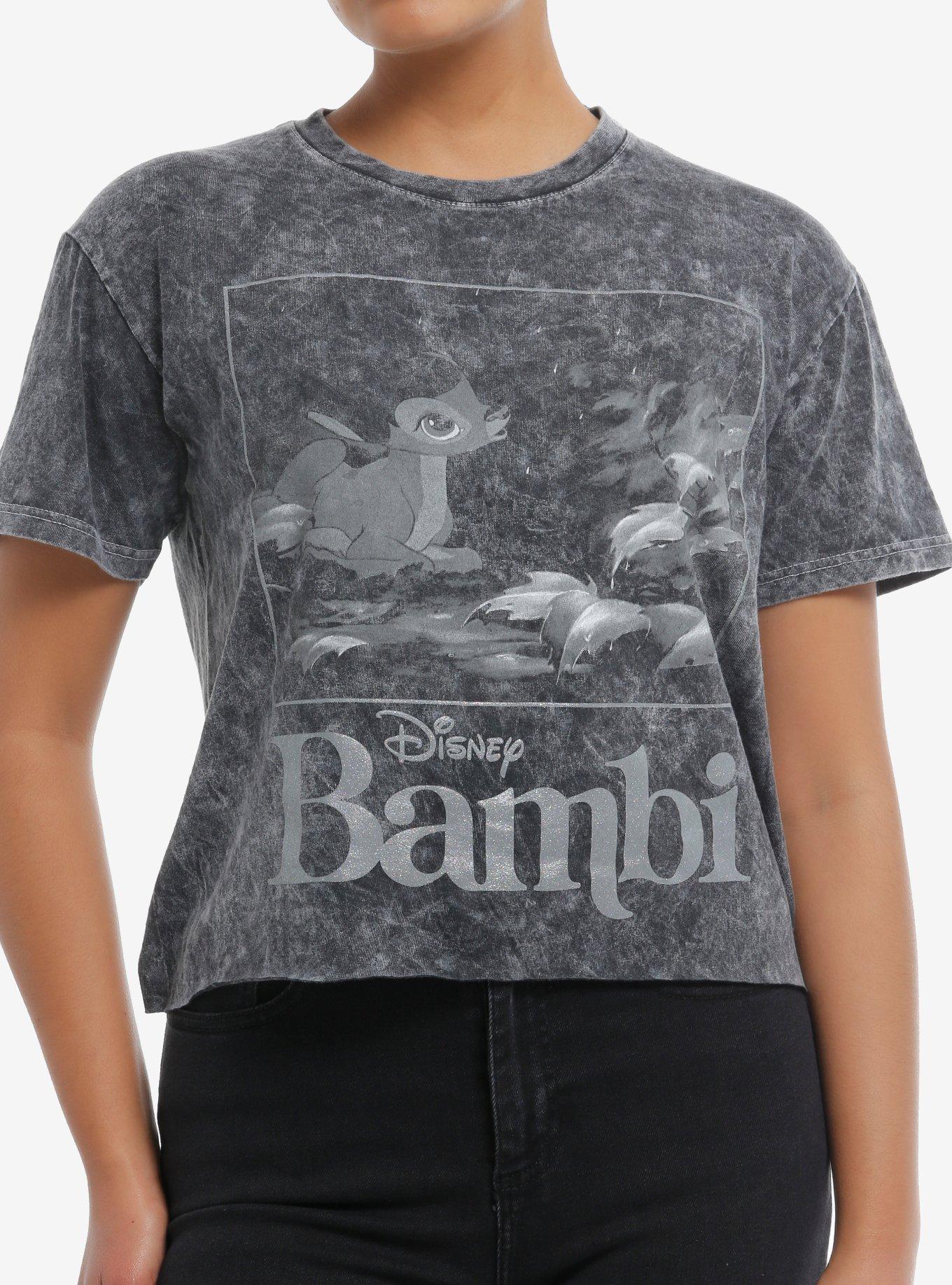 Disney Bambi Portrait Grey Tie-Dye Girls Skimmer T-Shirt | Graphic T-Shirt for Unisex