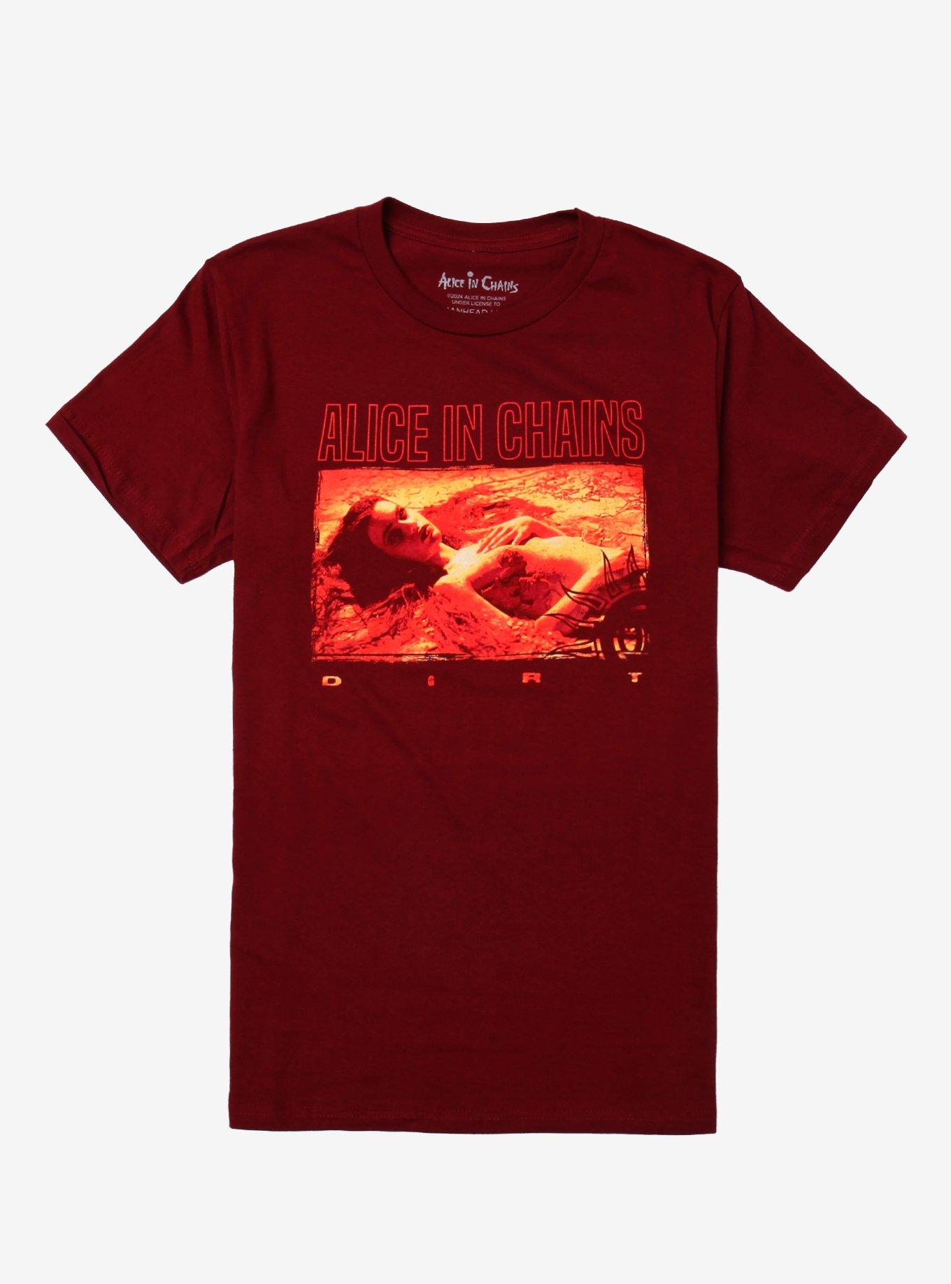 Alice In Chains Dirt Burgundy Relaxed Fit Girls T-shirt | Trendy Graphic Tee | Casual Unisex T-shirt