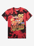 Disney Pixar Cars Lightning McQueen Tie-Dye Boyfriend Fit Girls T-Shirt | Graphic T-Shirt for Unisex