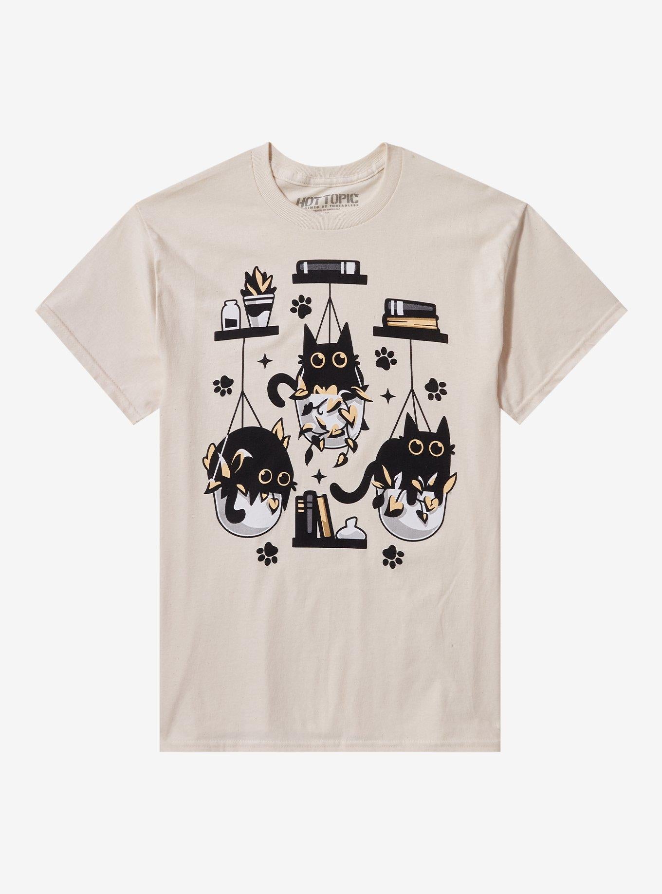 Black Cat Plants T-Shirt By Snouleaf | Premium Unisex T-Shirt, Trending Graphic Tee