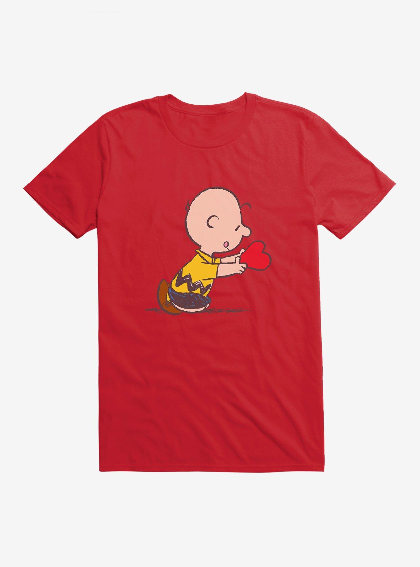 Peanuts Charlie Brown Valentine Day Heart Card Shirt T Shirt Everyday Wear