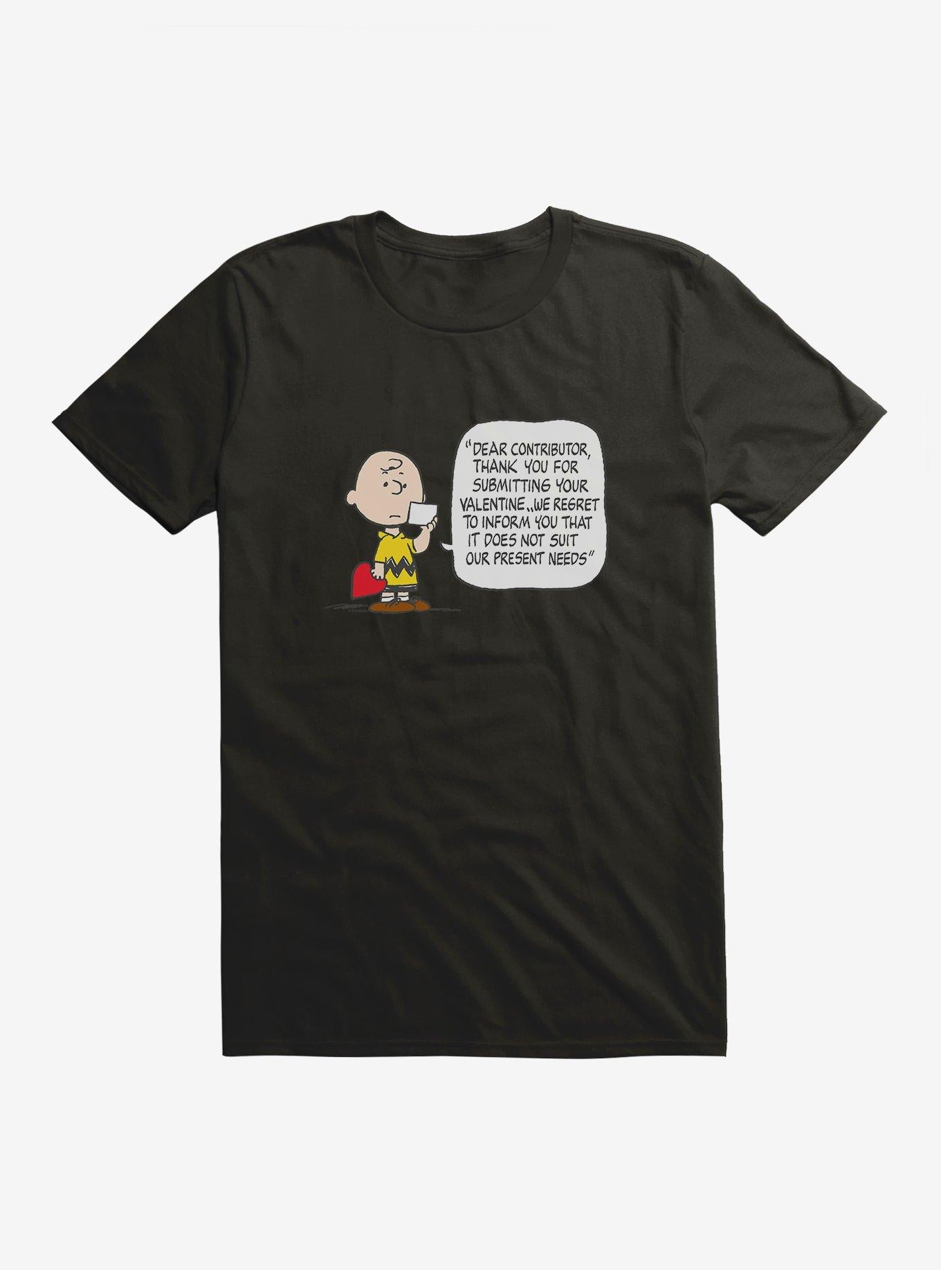 Peanuts Charlie Brown Valentine Day Card Submission Shirt T Shirt Premium Quality