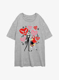 The Nightmare Before Christmas Jack Sally Creepy Hearts Girls Oversized Shirt T Shirt Minimal Style