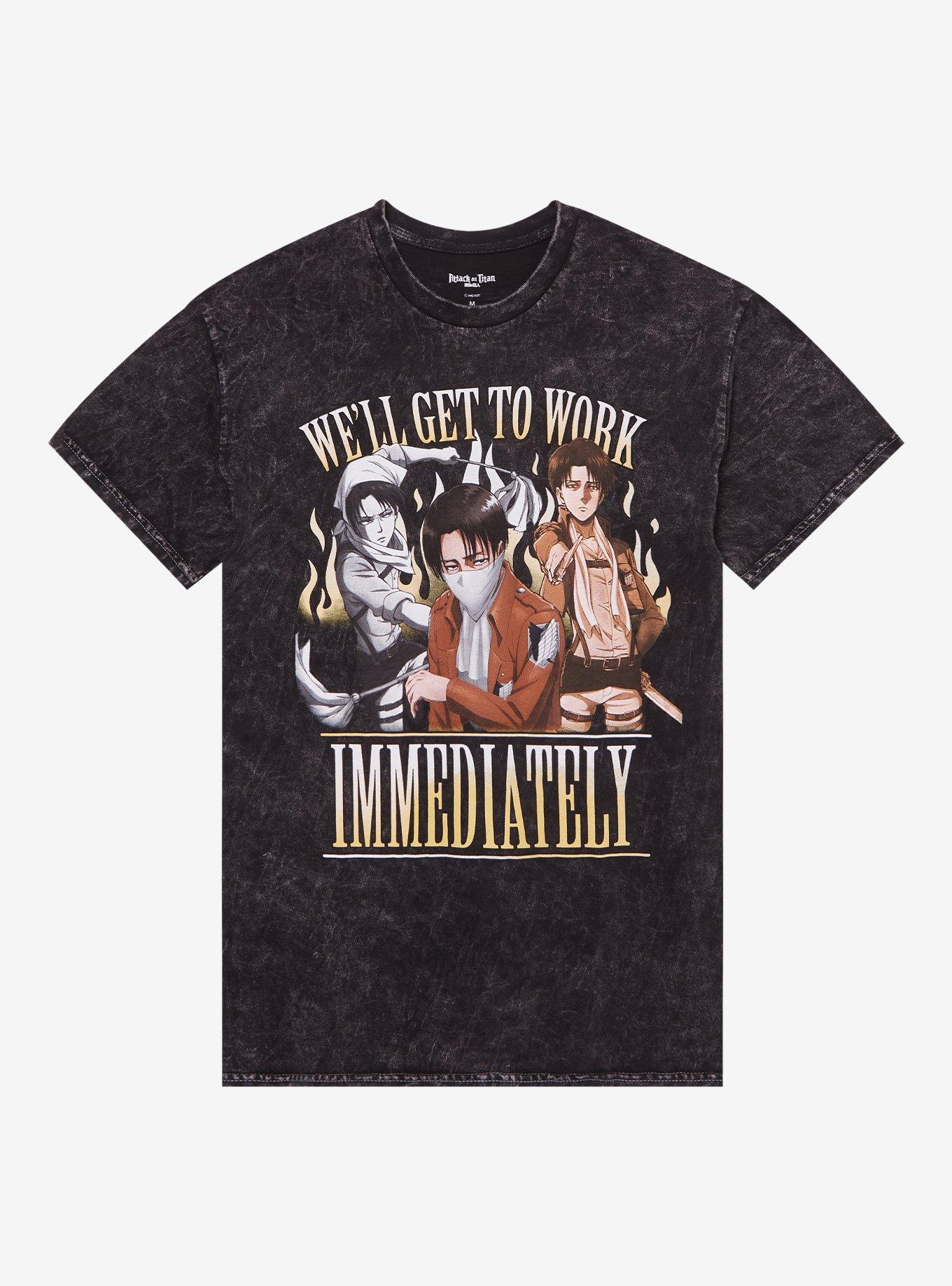 Attack On Titan Levi Cleaning Dark Wash Girls T-Shirt
