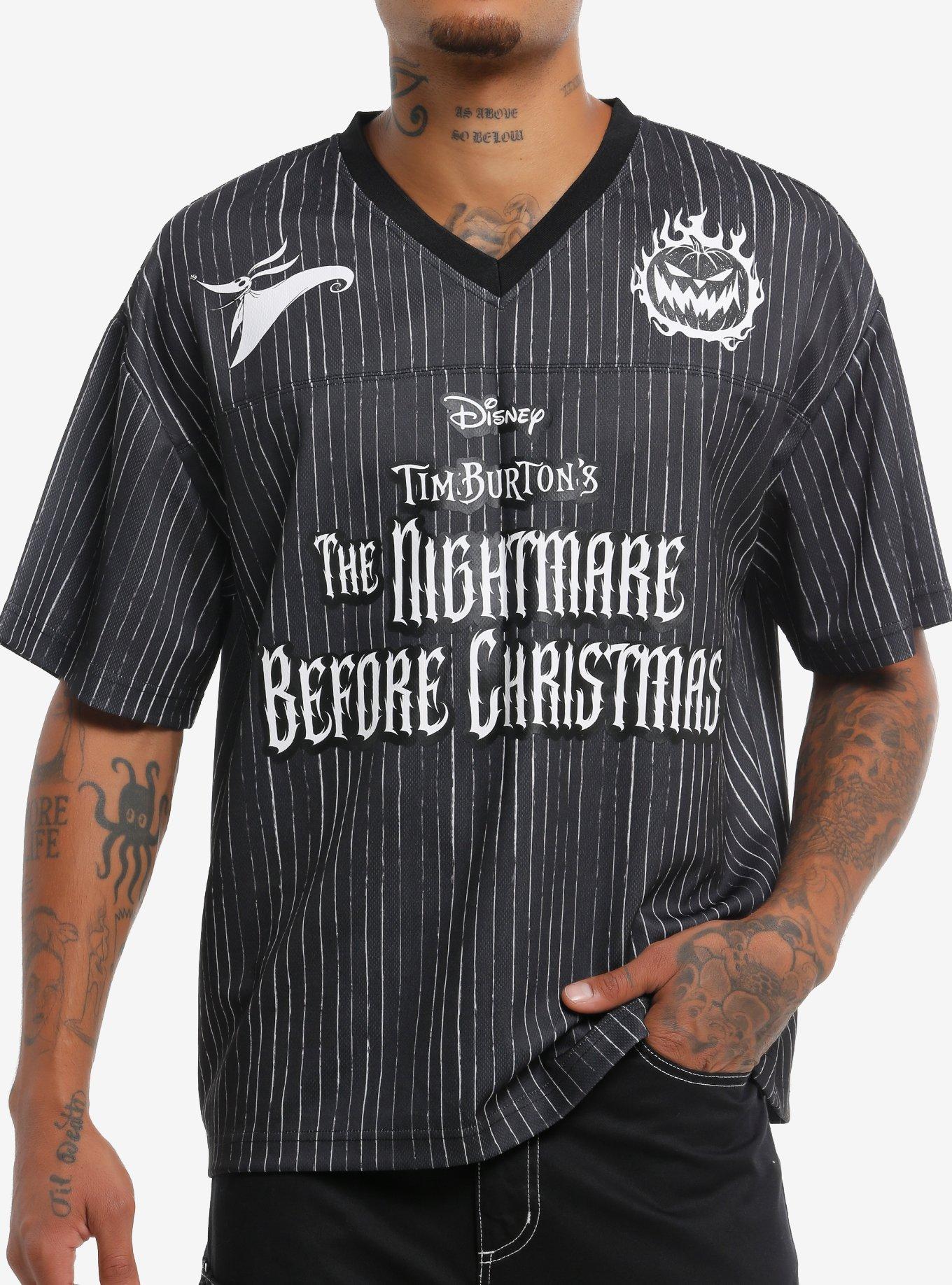 Our Universe The Nightmare Before Christmas Jack Skellington Football Jersey | Trendy Graphic Tee | Casual Unisex T-shirt