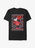 Disney Minnie Mouse Ugly Christmas Sweater Pattern T-Shirt | Premium Unisex T-Shirt, Trending Graphic Tee