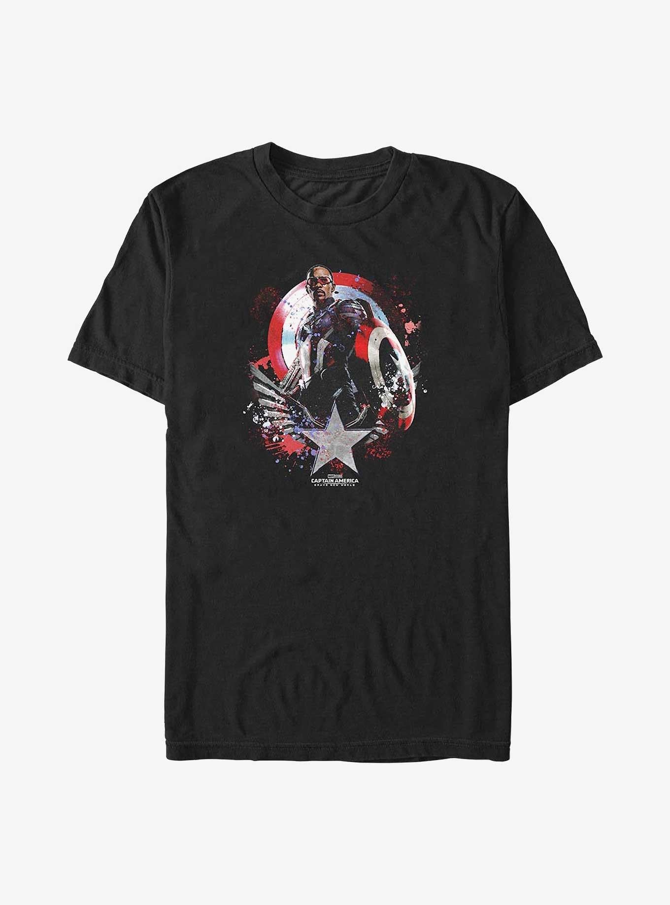 Captain America Brave New World Paint Over Shield Big Tall T-Shirt | Premium Unisex T-Shirt, Trending Graphic Tee