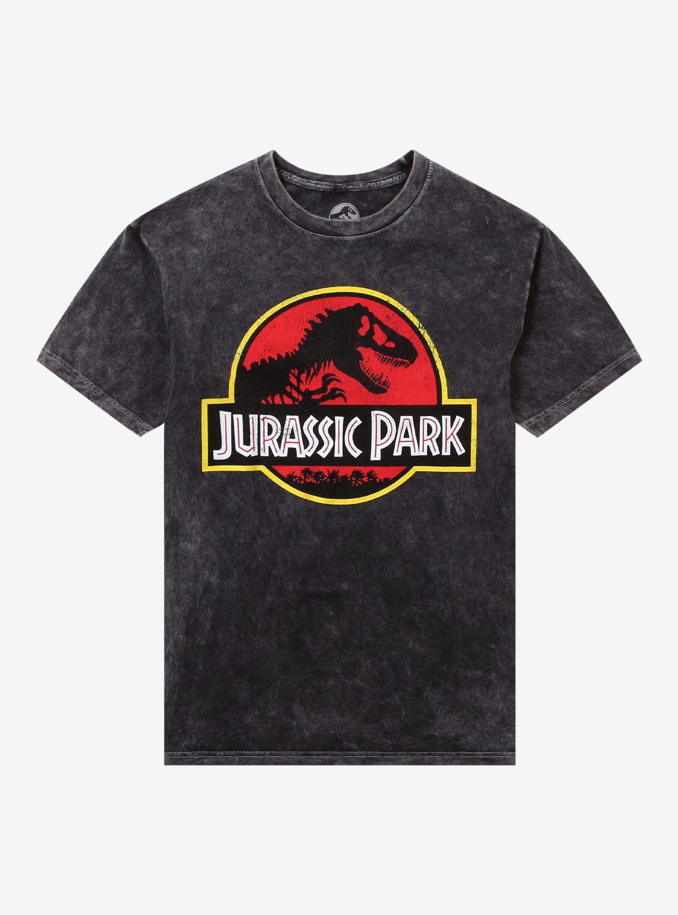 Jurassic Park Logo Mineral Wash T-Shirt | Graphic T-Shirt for Unisex