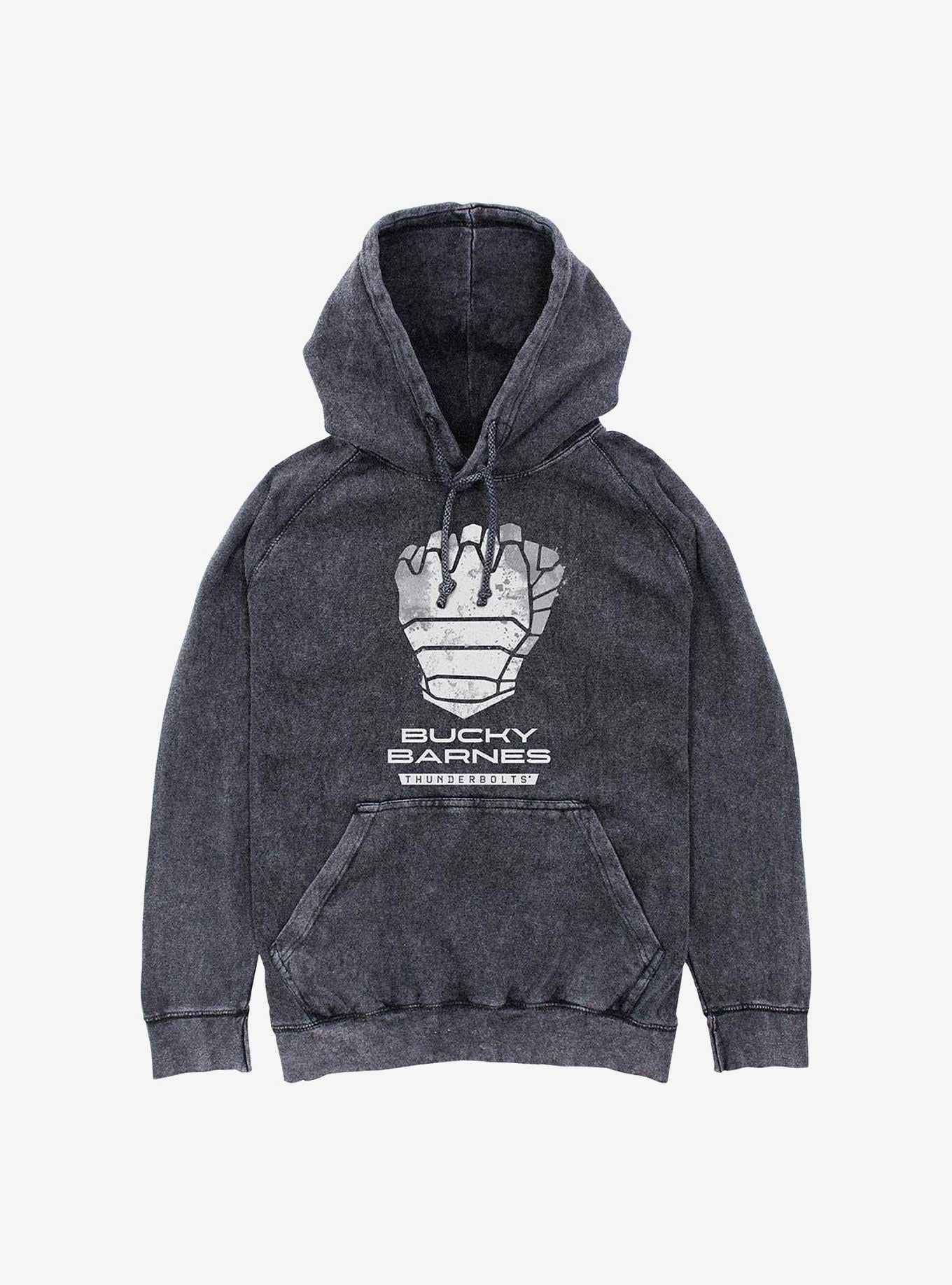 Marvel Thunderbolts* Bucky Barnes Winter Soldier Logo Mineral Wash Hoodie
