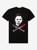 Halloween II Michael Myers Crossed Knives TShirt Graphic Tee | Graphic Tee | Unisex Shirt | Top Trending Fashion