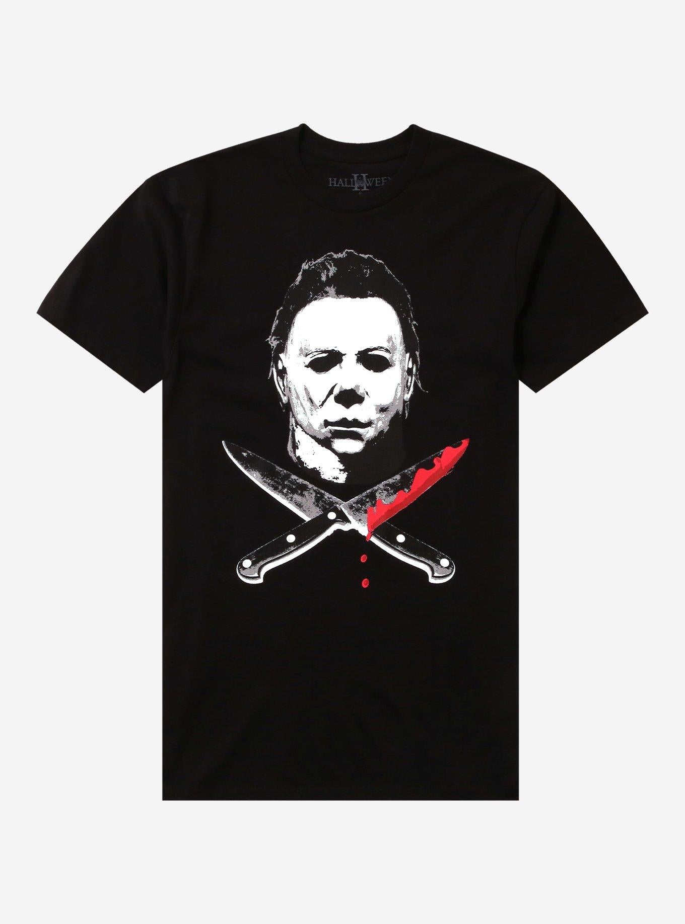 Halloween II Michael Myers Crossed Knives TShirt Graphic Tee | Graphic Tee | Unisex Shirt | Top Trending Fashion