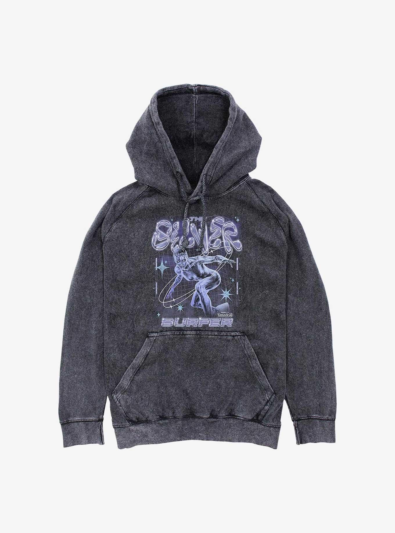 Marvel The Fantastic Four: First Steps Silver Surfer Mineral Wash Hoodie Hot Topic Exclusive
