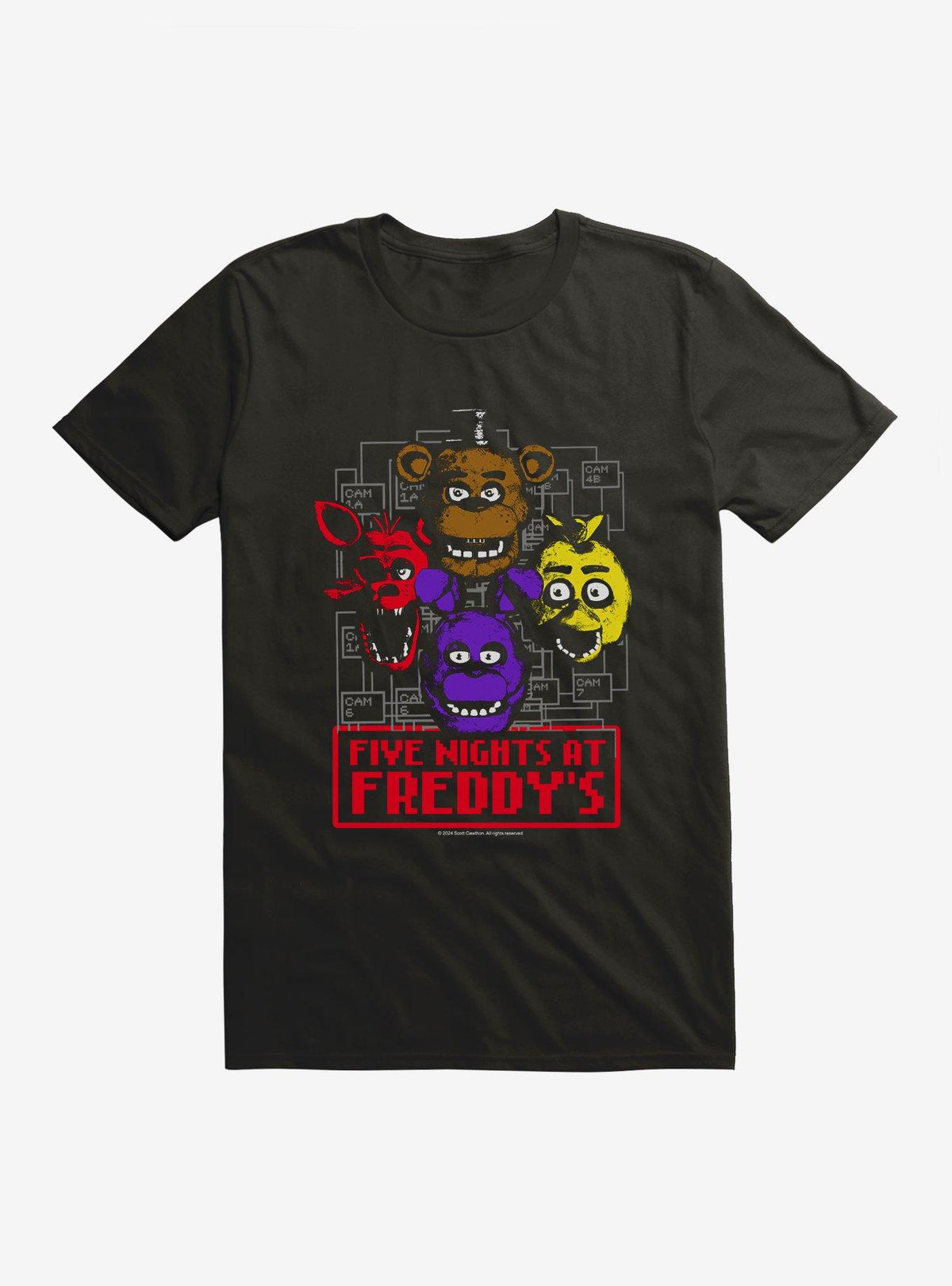 Five Nights At Freddy's Camera Map Characters Extra Soft T-Shirt