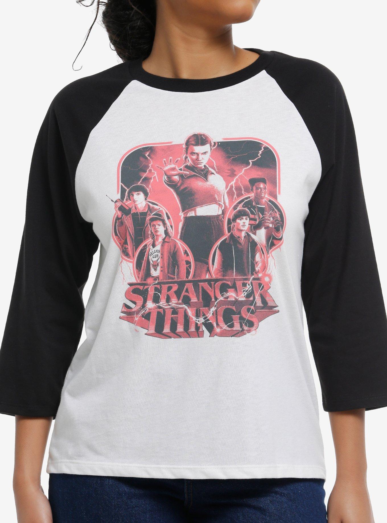 Stranger Things Group Girls Raglan Shirt T Shirt Hot Pick