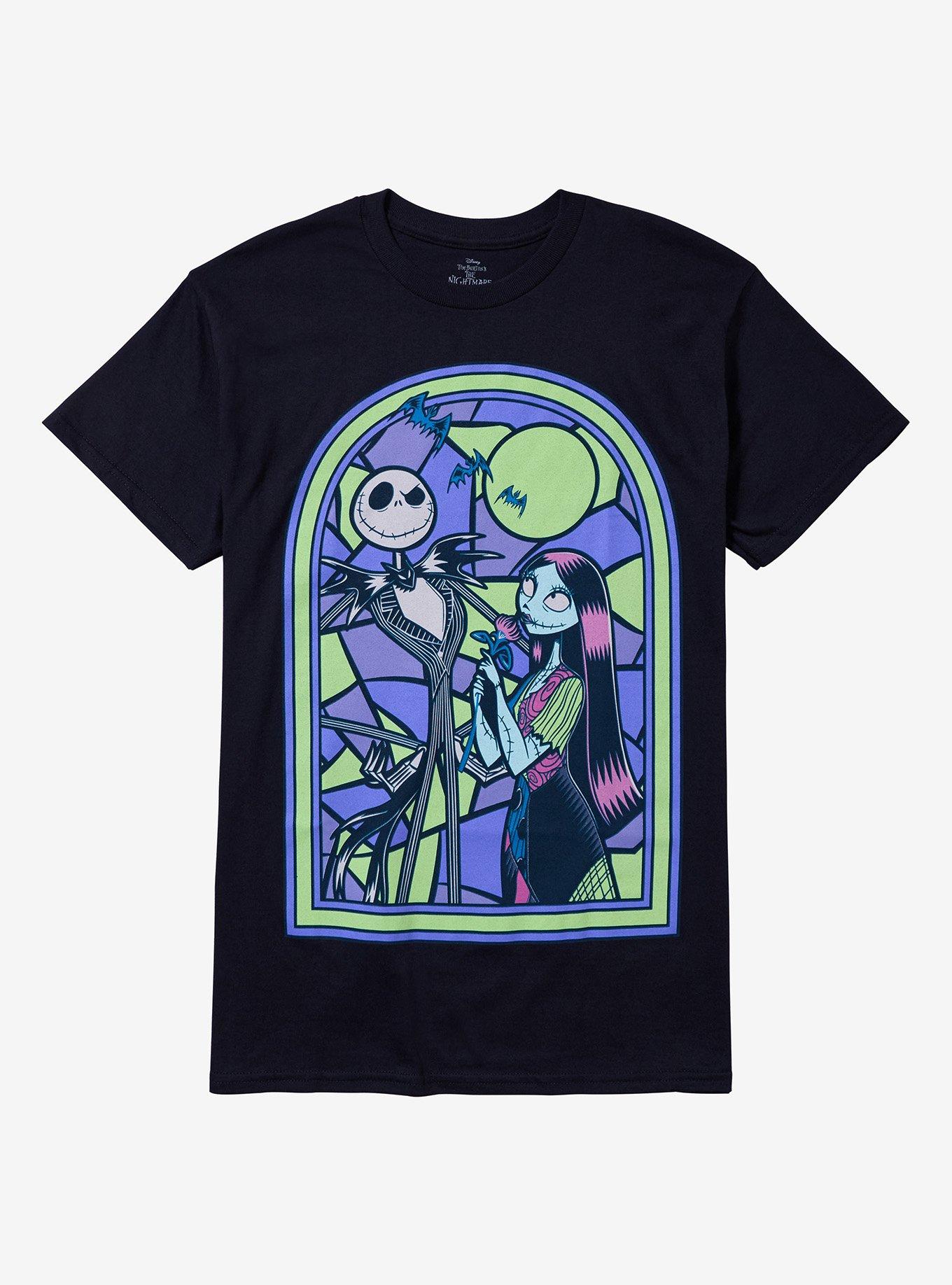 The Nightmare Before Christmas Jack Sally Stained Glass TShirt Graphic Tee | Graphic Tee | Unisex Shirt | Soft Comfortable Wear
