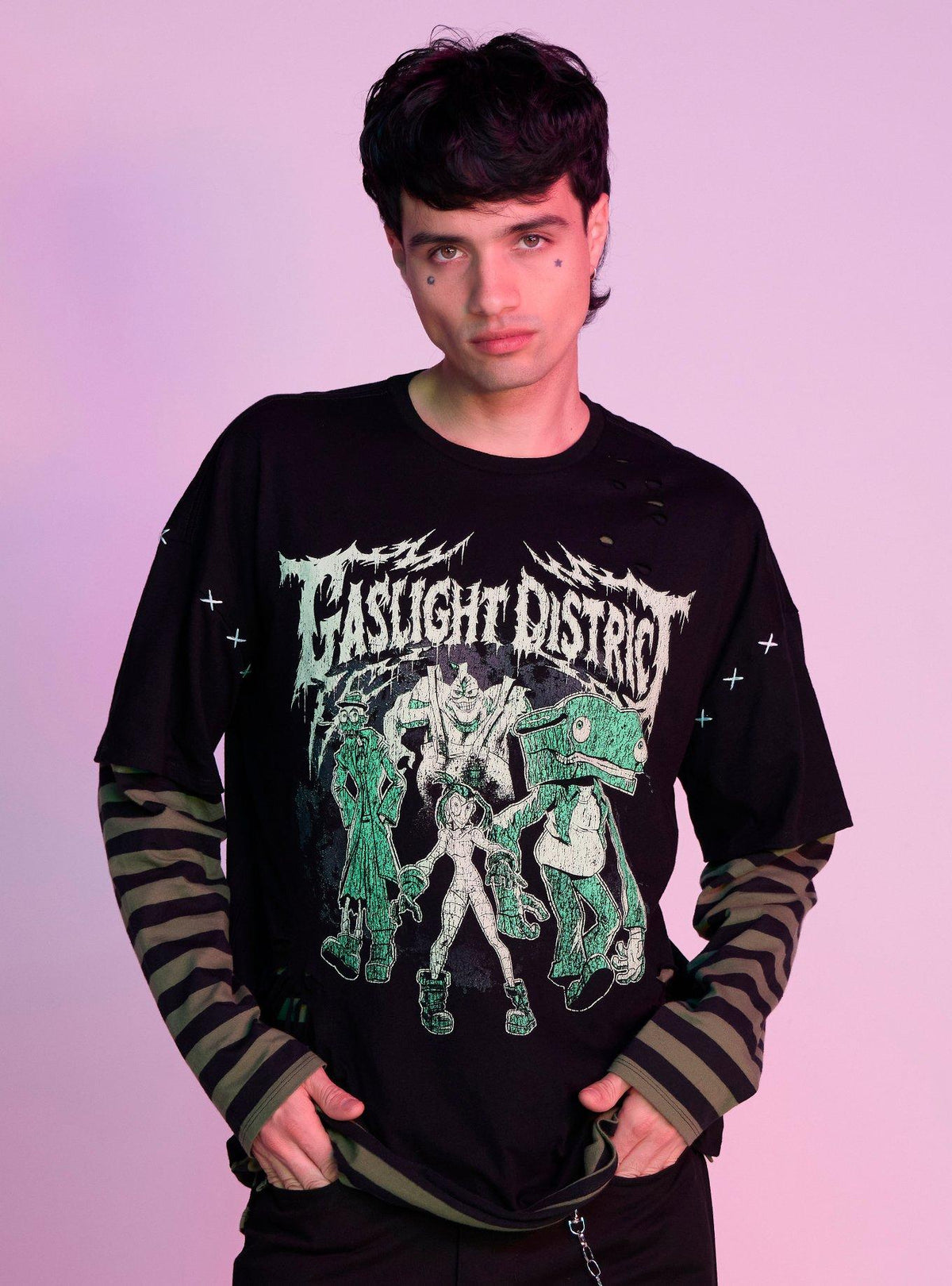 The Gaslight District Group Glow-In-The-Dark Twofer Long-Sleeve T-Shirt