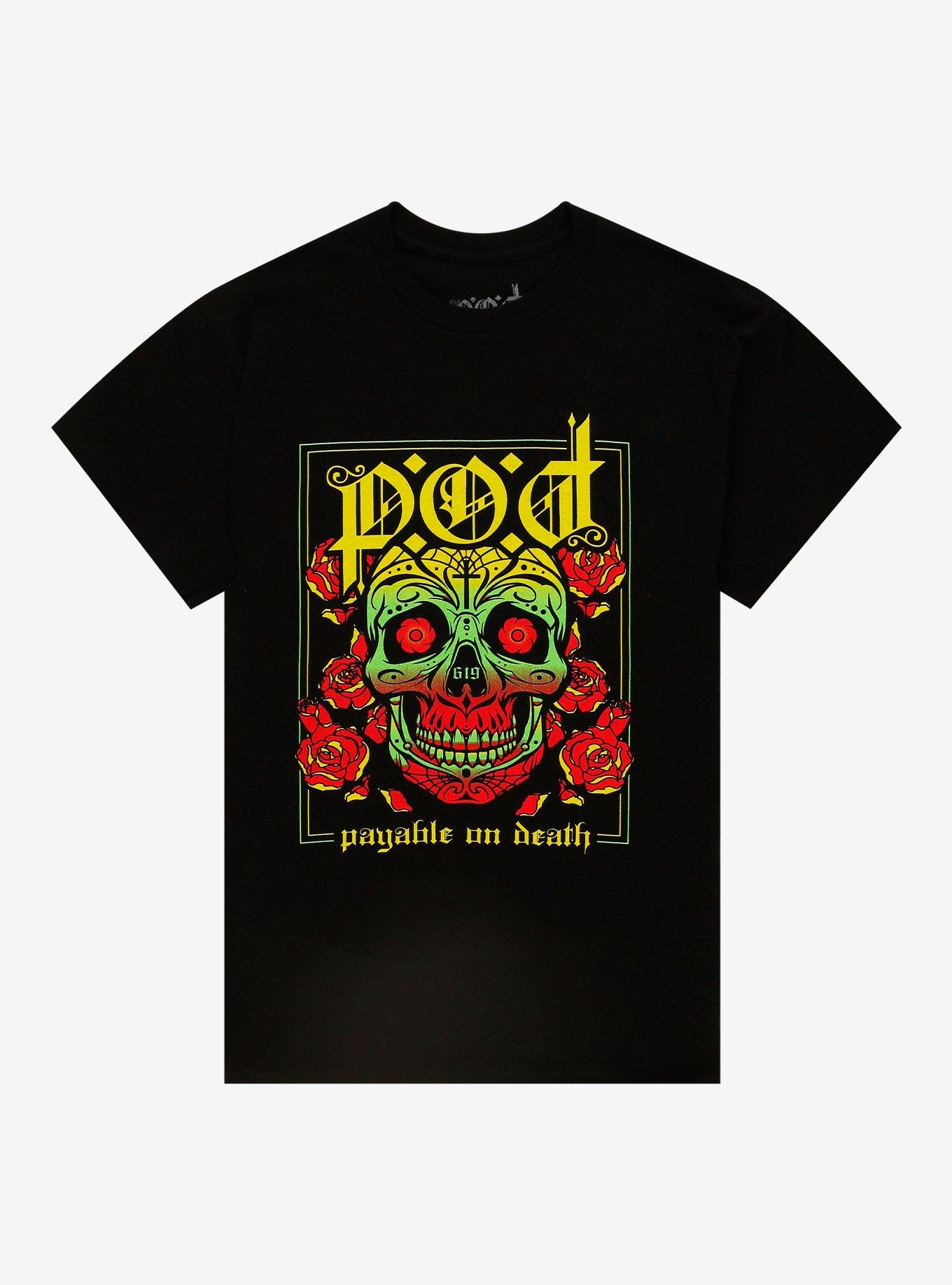 Payable On Death Skull & Roses T-Shirt