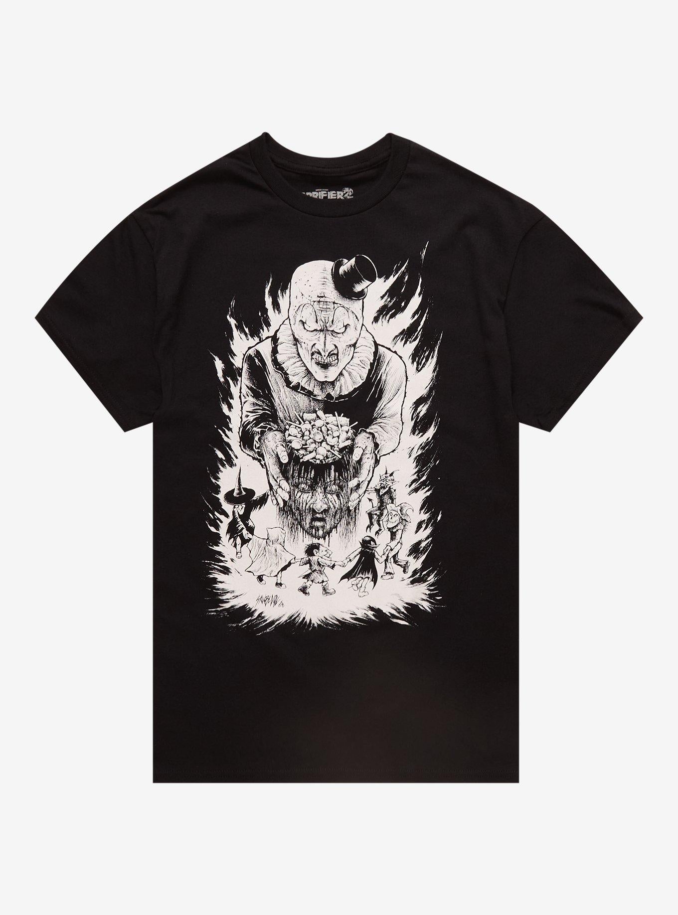 Terrifier Art The Clown Candy Head T-Shirt By Sawblade | Graphic T-Shirt for Unisex