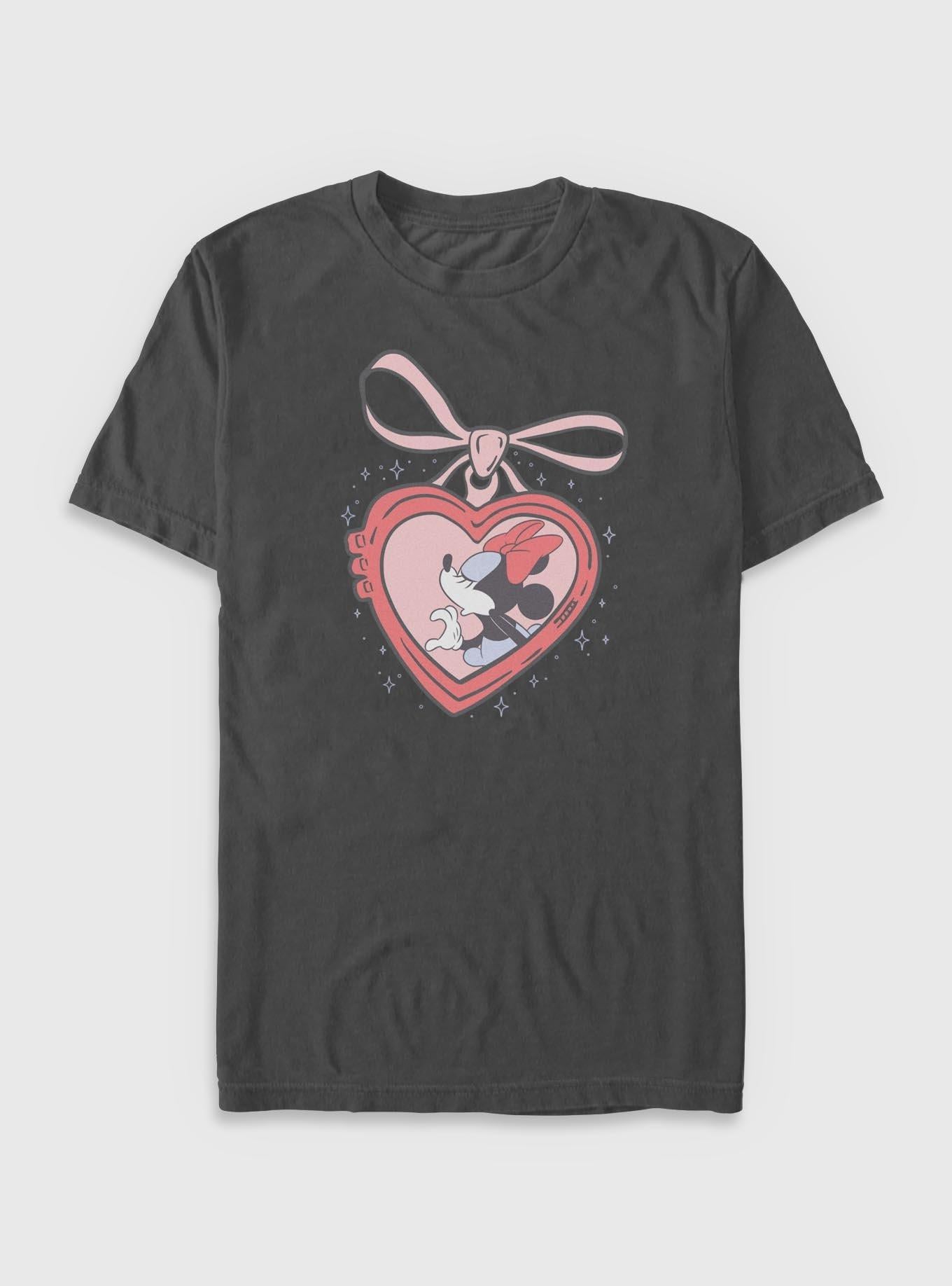 Cartoon Minnie Mouse Minnie Heart Locket Shirt T Shirt Premium Quality