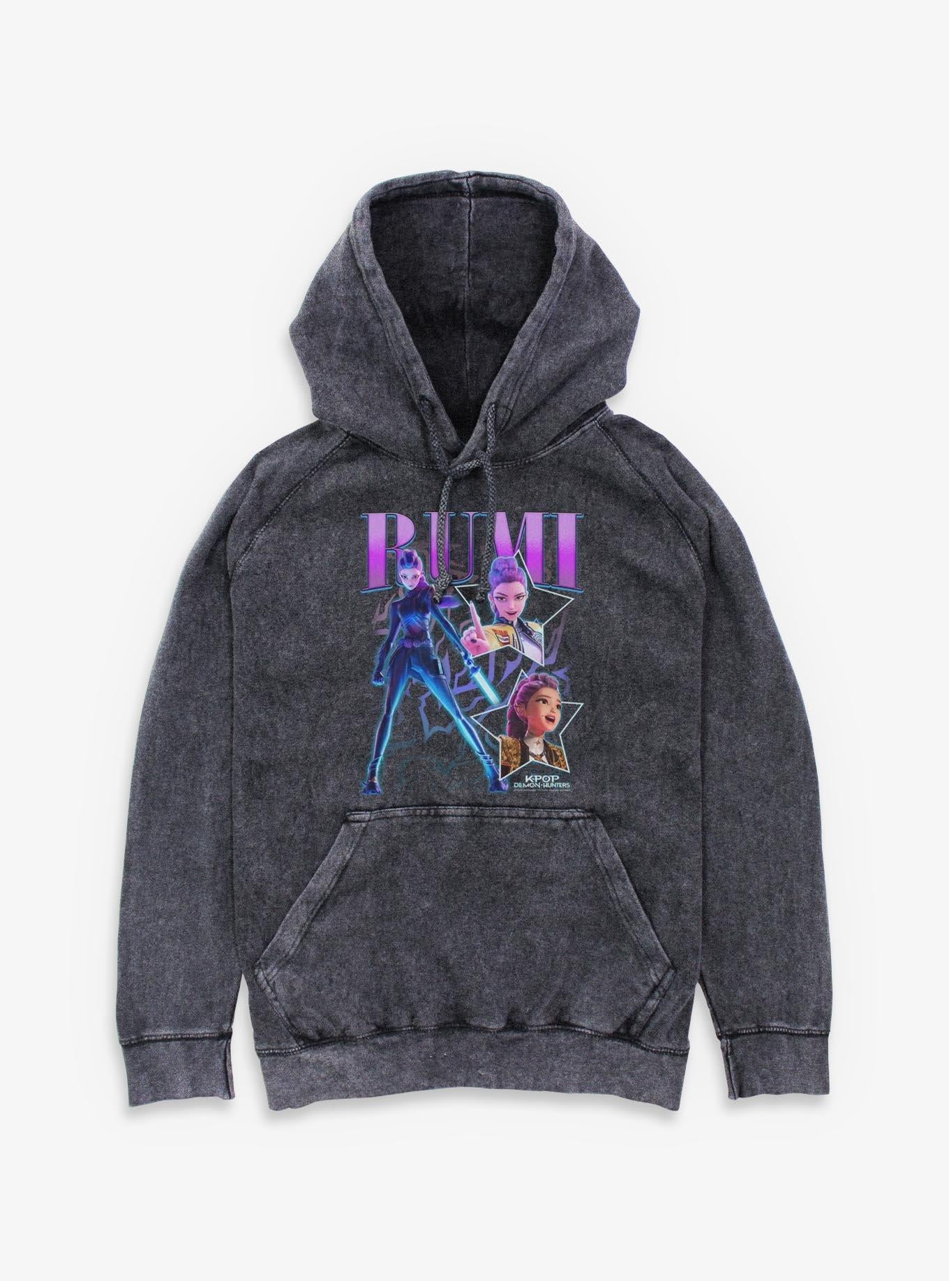 KPop Demon Hunters Rumi Collage Mineral Wash Hoodie