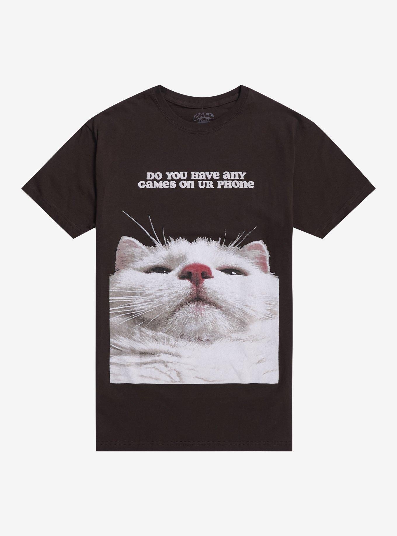 Games On Phone Cat T-Shirt By Call Your Mother