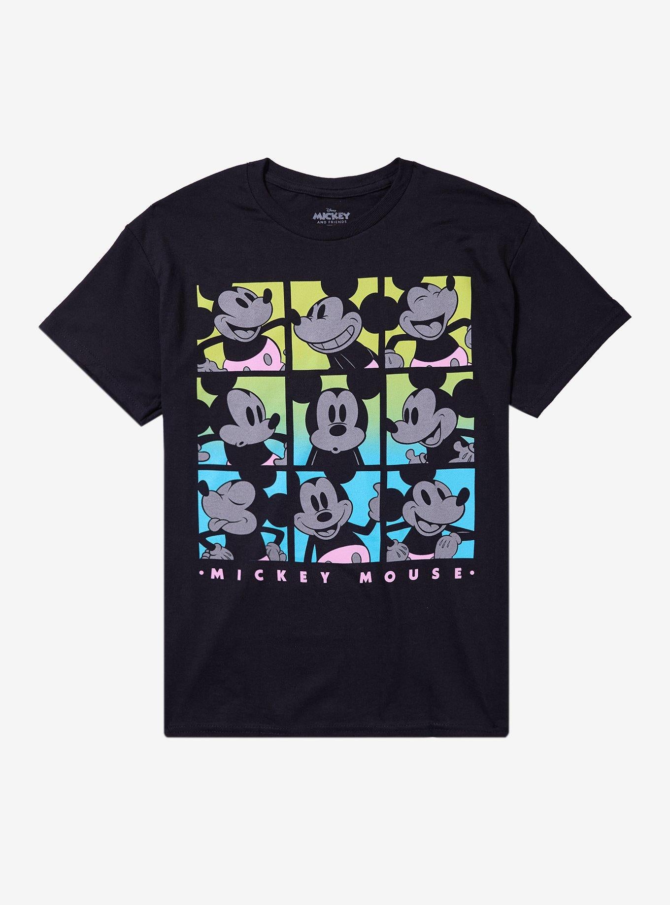 Mickey Mouse Tonal Neon Grid Shirt T Shirt Clean Design