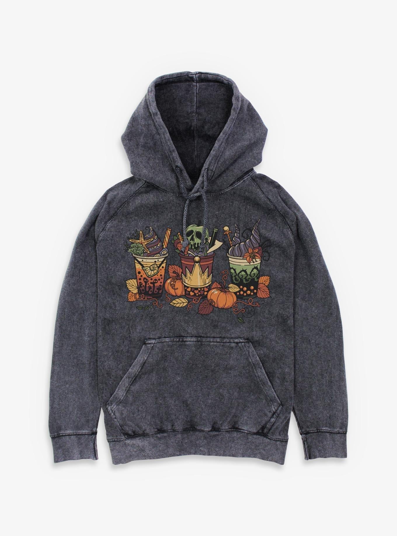 Disney Villains Fall Drinks Mineral Wash Hoodie