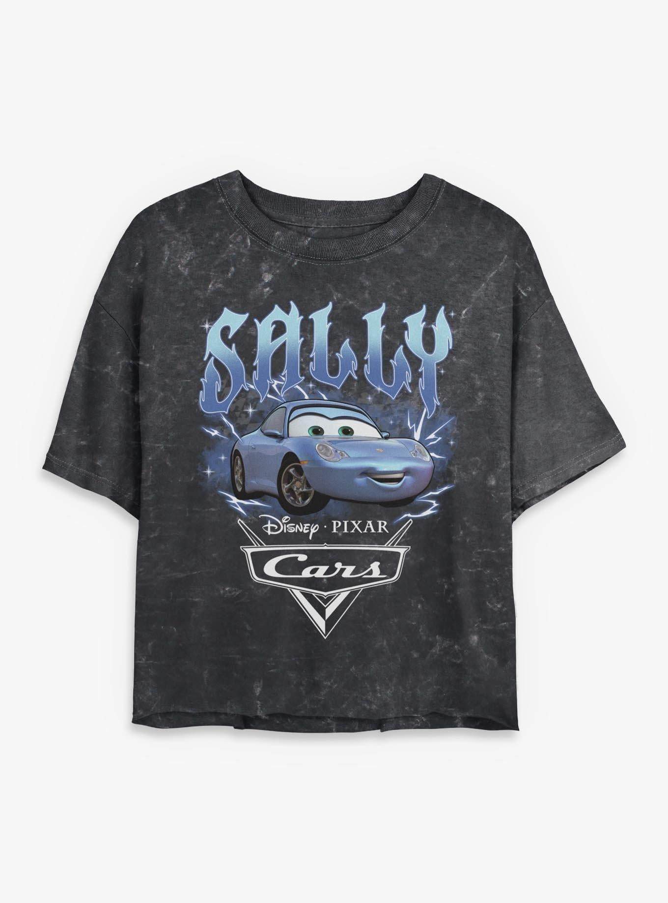 Cartoon Animated Cars Sally Carrera Mineral Wash Girls Crop Shirt T Shirt Everyday Wear