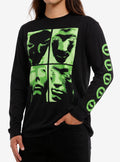 Type Negative Face Grid Long Sleeve Shirt Long Sleeve Tee Hot Pick