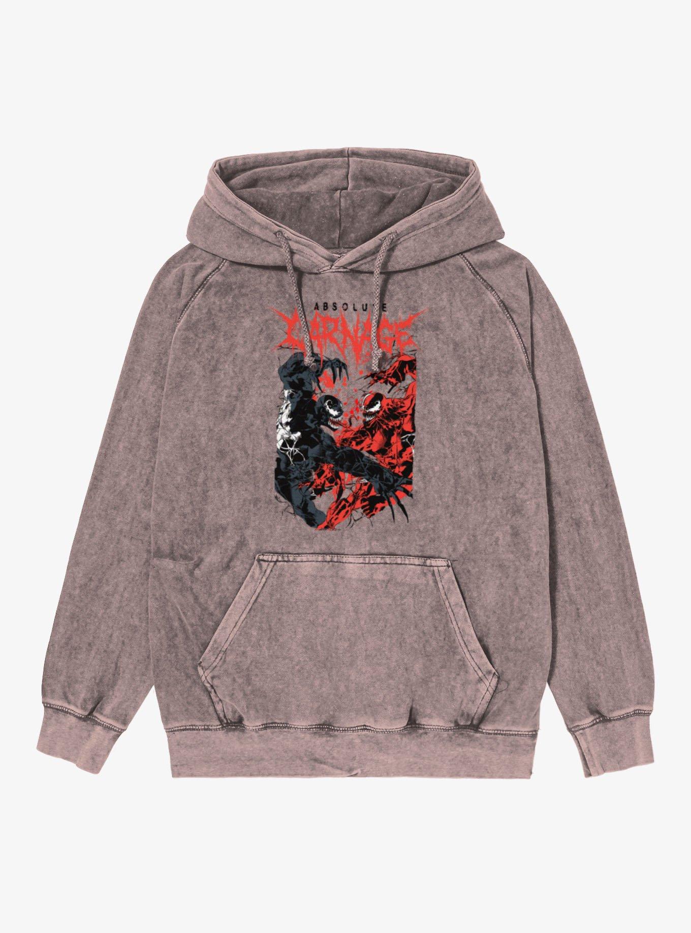 Marvel Venom Absolute Carnage Mineral Wash Hoodie Hot Topic Exclusive
