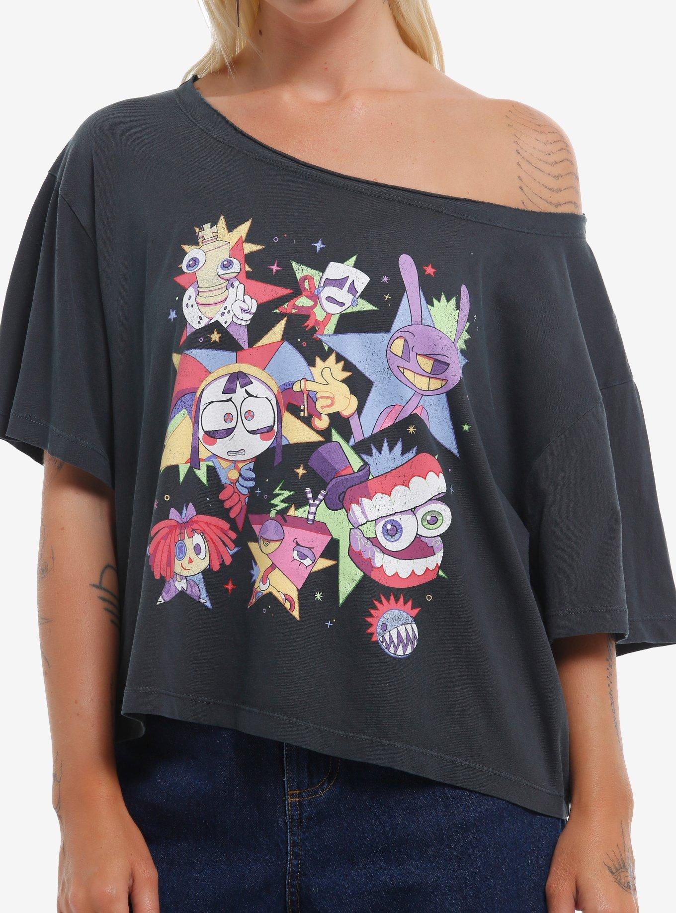 The Amazing Digital Circus Characters Girls Off Shoulder Shirt T Shirt Everyday Wear