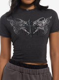 Social Collision Cyber Sigil Winged Cross Girls Baby T-Shirt