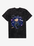 Coraline The Cat Swirl And Stars Mineral Wash T-Shirt