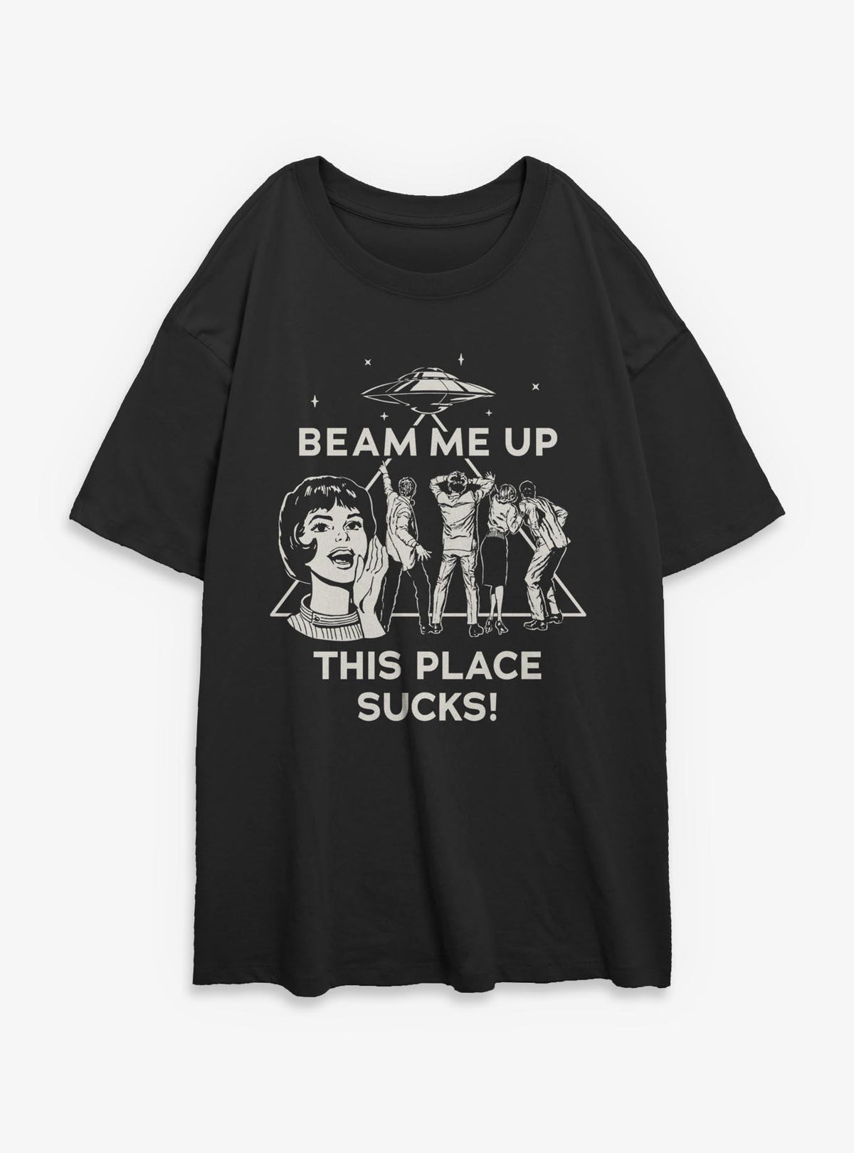 Stranger Things Beam Me Up Girls Oversized T-Shirt