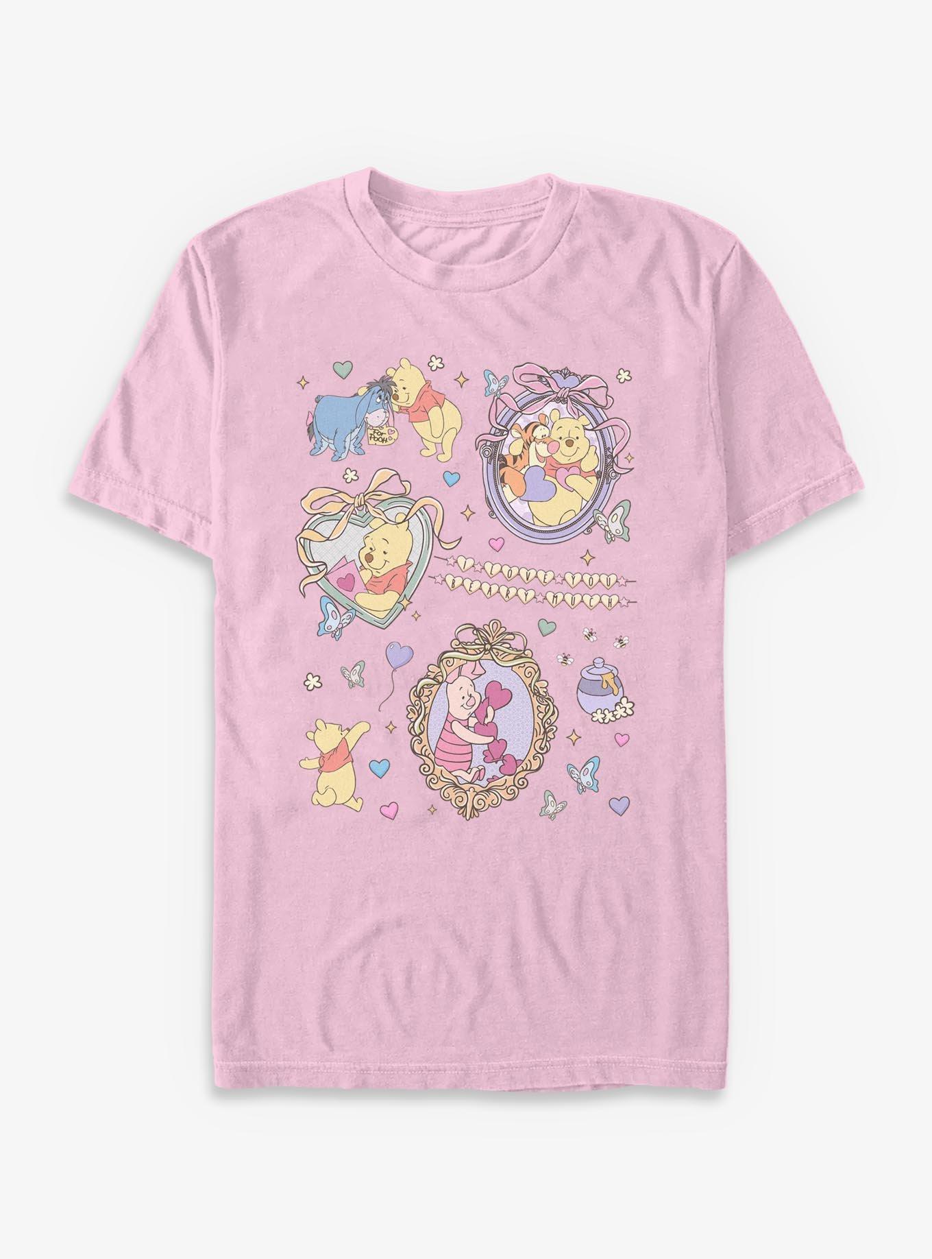 Cartoon Winnie The Pooh I Love You Beary Much Garment Dyed Shirt T Shirt Cozy Fit