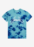Metallica Logo Blue Cloud Wash T-Shirt