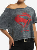 DC Comics Supergirl Logo Girls Off-Shoulder T-Shirt