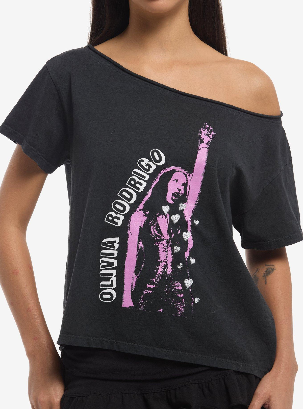 Olivia Rodrigo Purple Tonal Girls Off-Shoulder T-Shirt