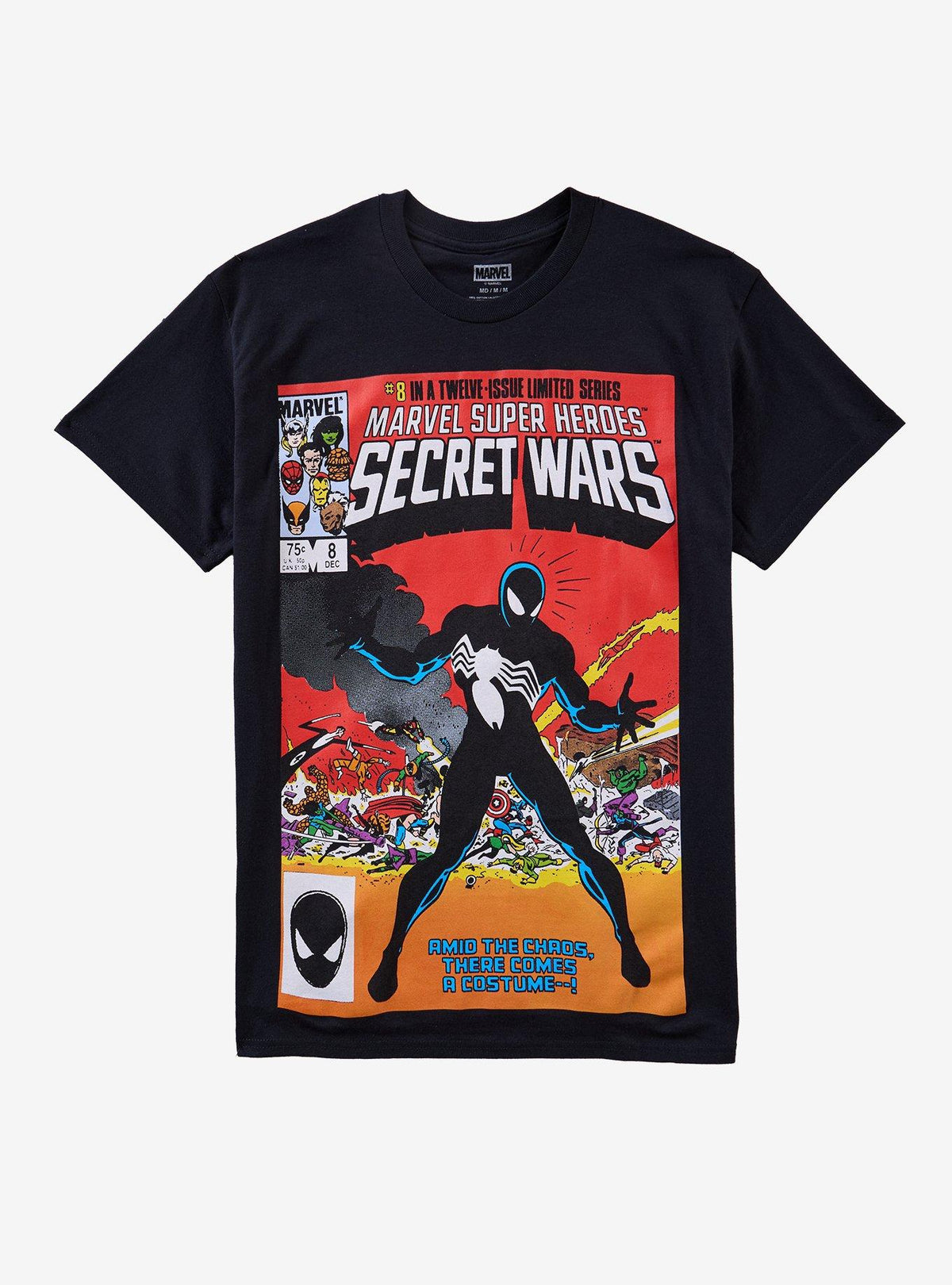 Marvel Super Heroes Secret Wars Spider-Man Black Suit Comic Cover T-Shirt
