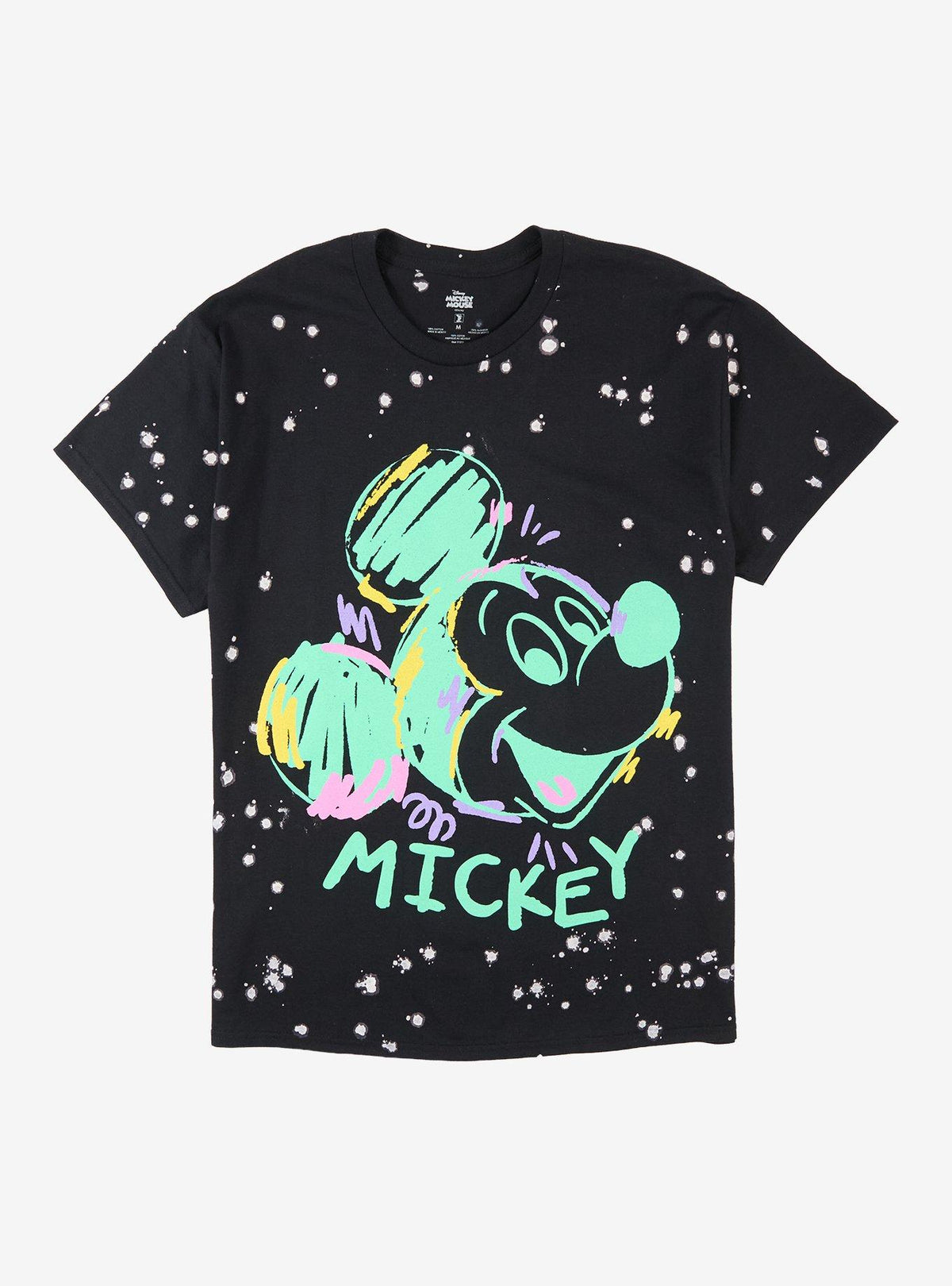 Disney Mickey Mouse Sketch Splatter Wash T-Shirt