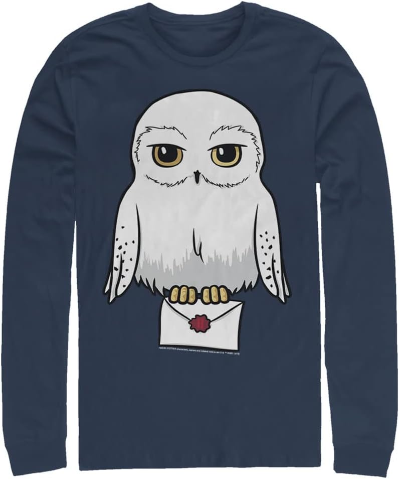 Harry Potter Mens Deathly Hallows Anime Hedwig Mail Tops Long Sleeve Tee